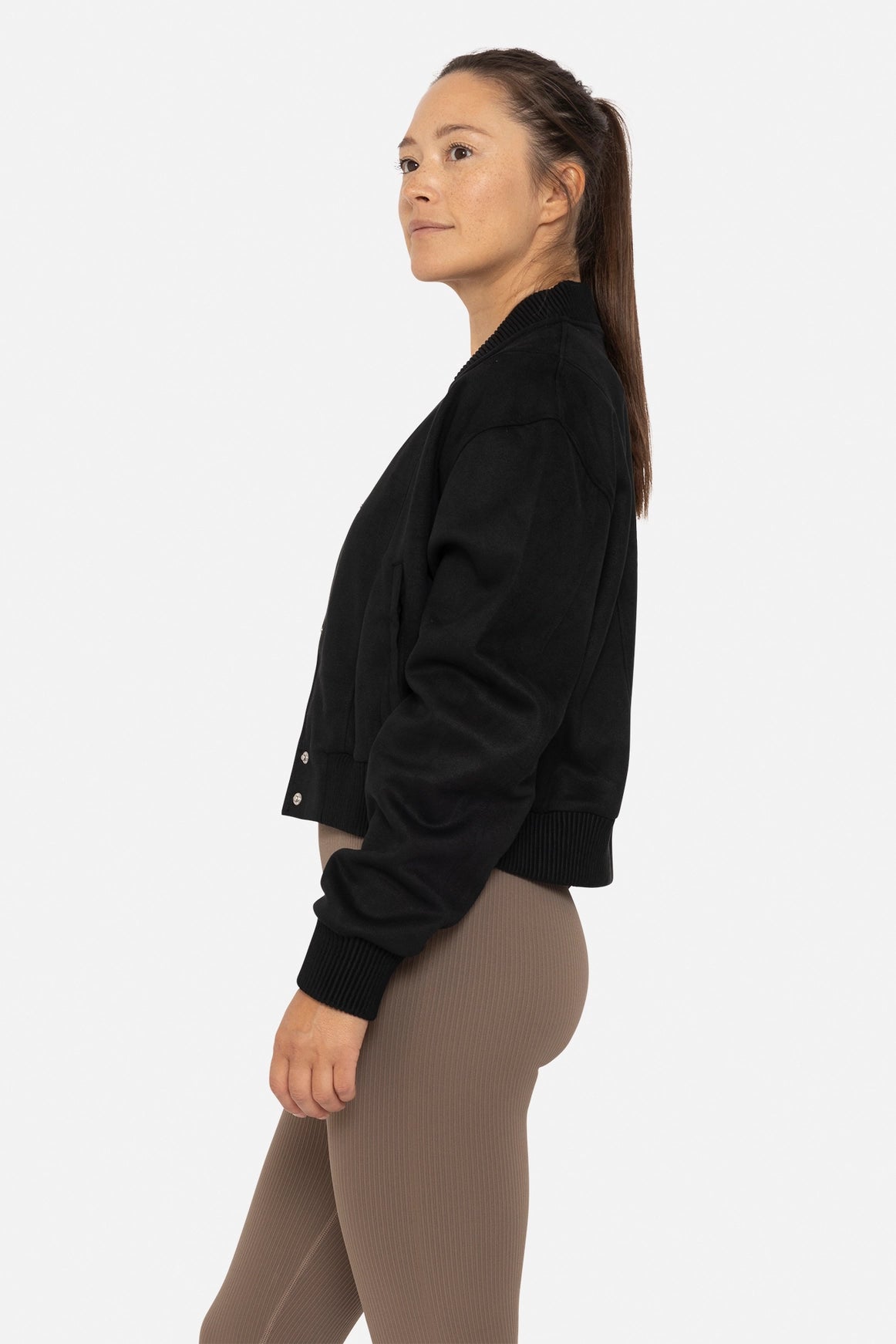 Black Suede Bomber Jacket