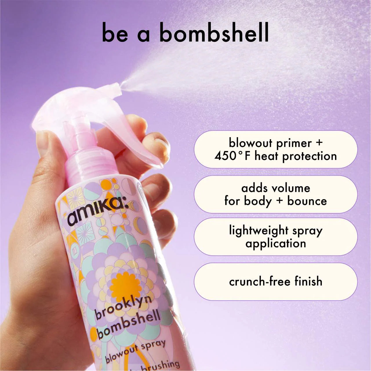 brooklyn bombshell blowout + blow dry spray 6.7 oz / 200 ml - amika
