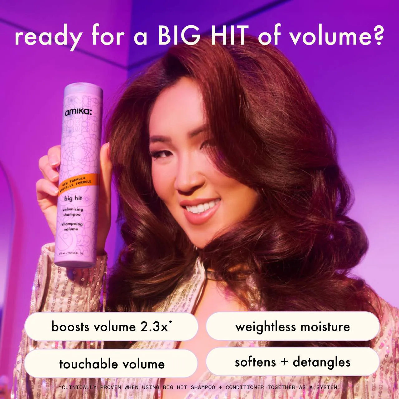big hit volumizing shampoo 9.2 oz / 275 ml - amika